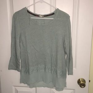 3/4 sleeve sweater dark mint green